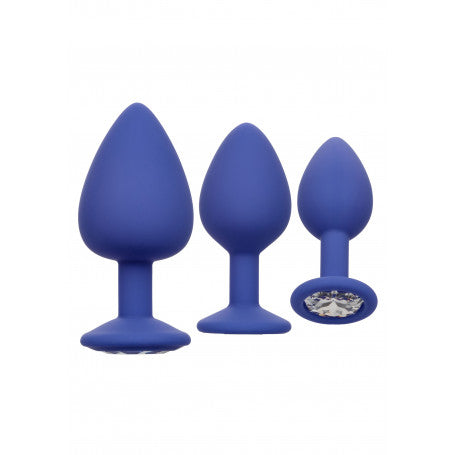 KIT PLUG ANALE CHEEKY GEMS 3 PCS BLU