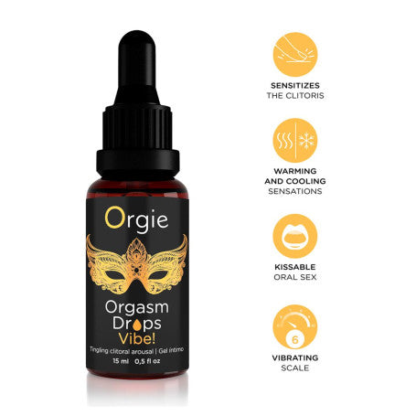ORGASM DROPS VIBE! 15 ML ORGIE TINGLING CLITORAL AROUSAL